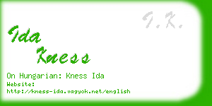 ida kness business card